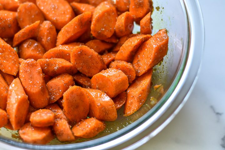 carrots tossed in spices