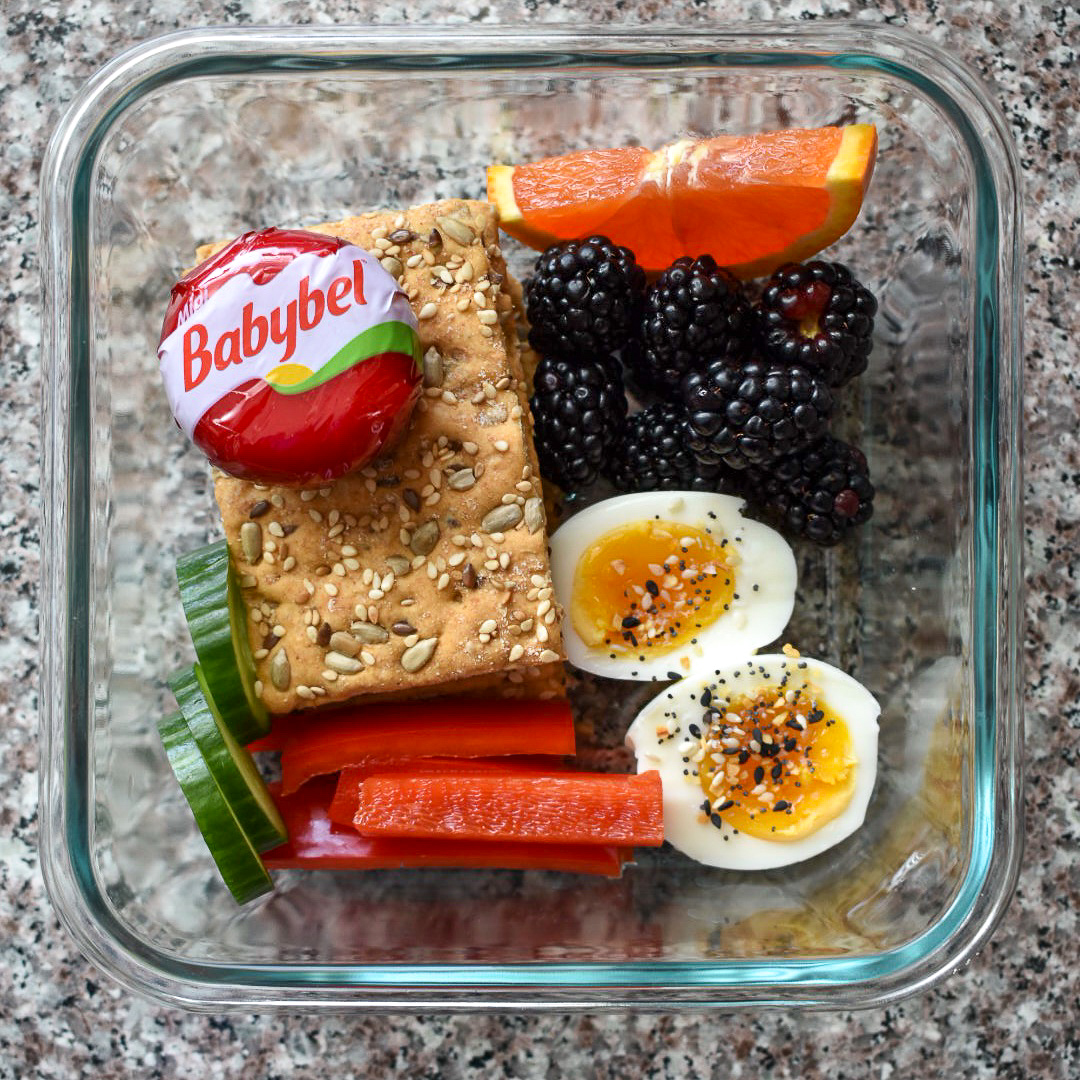 snack foods in glass container