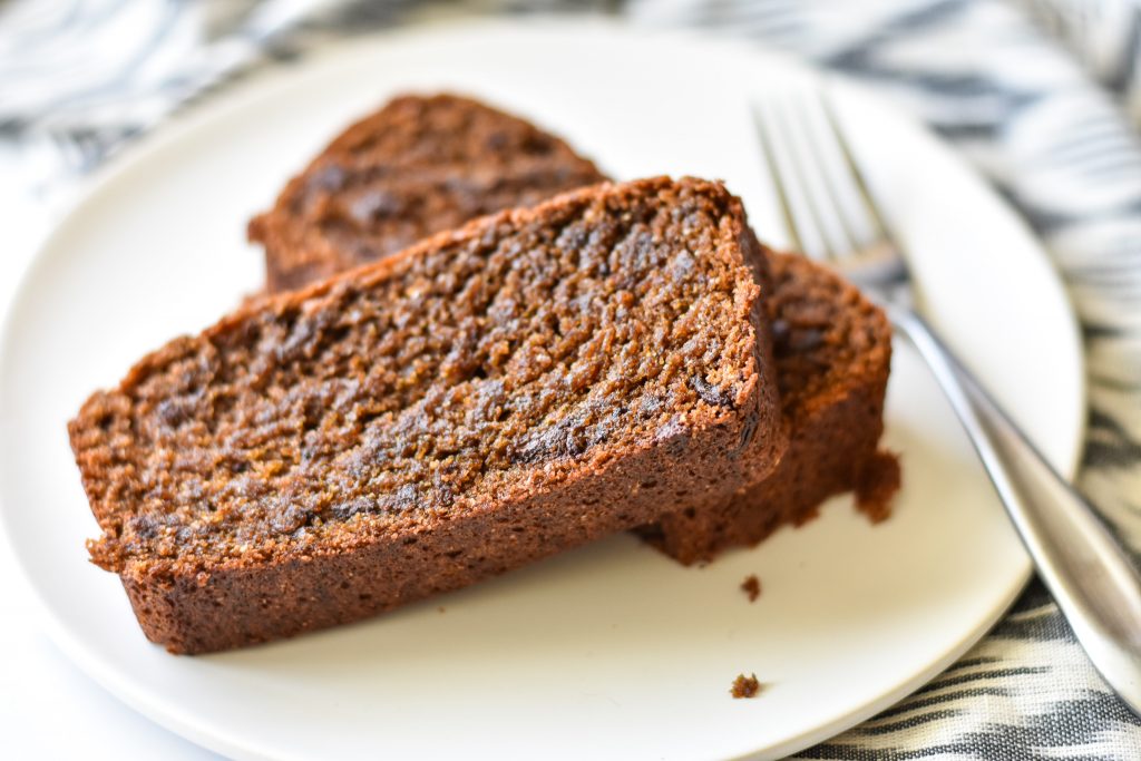 sliced banana bread on plate