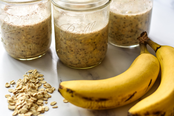 banana overnight oats with bananas