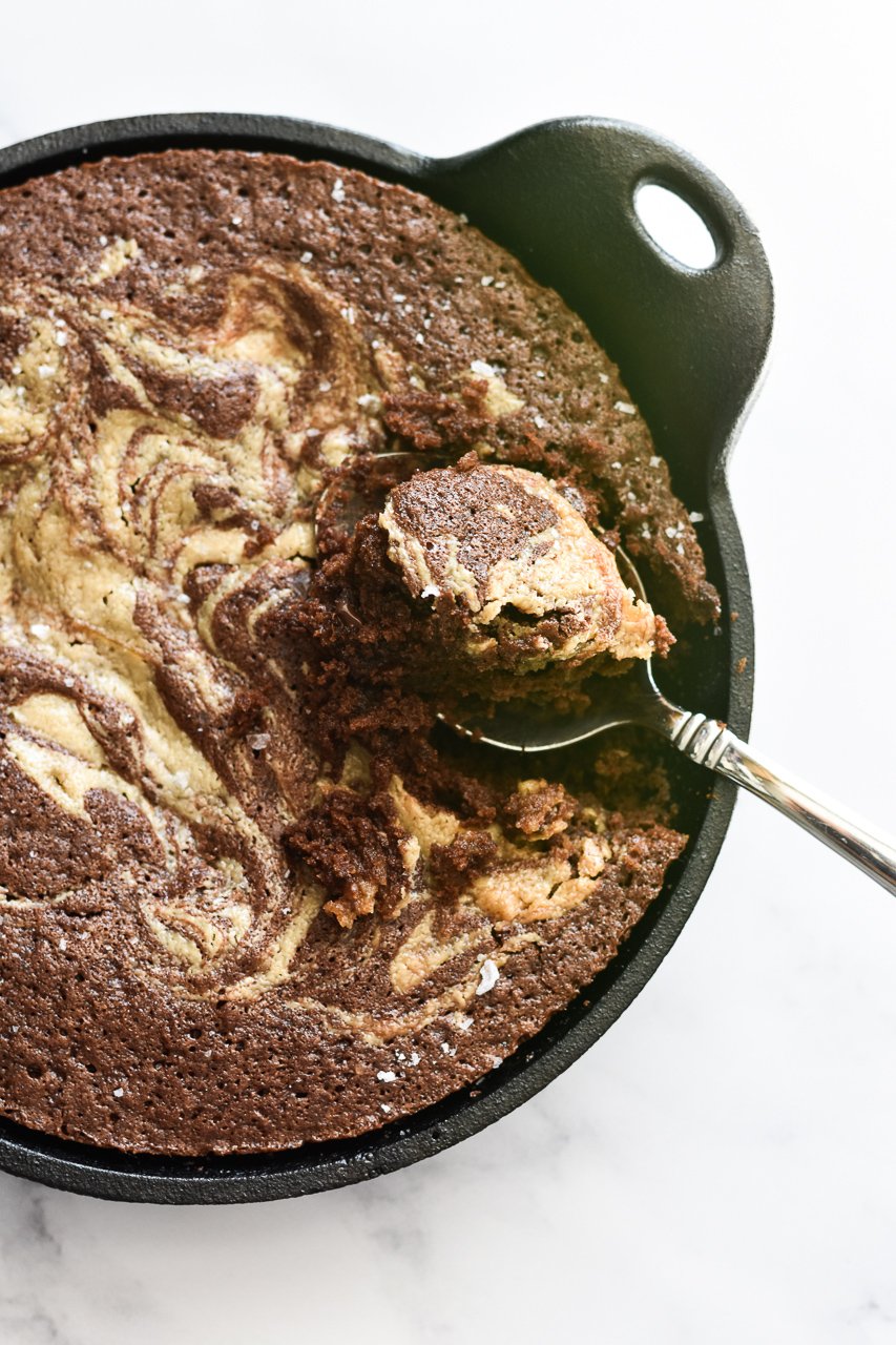 cast iron skillet brownies for two