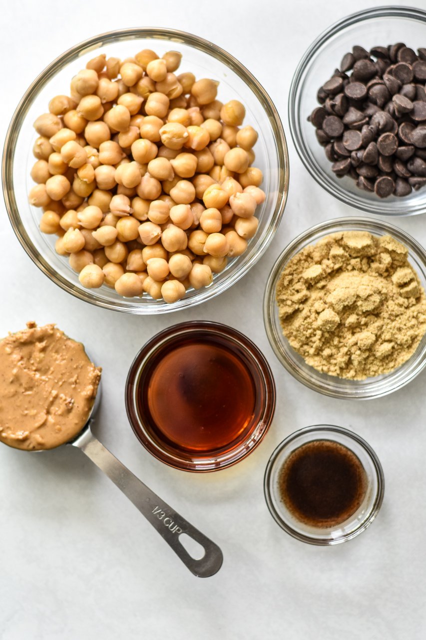 ingredients for vegan chickpea cookie dough 