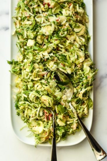 Shaved Brussels Sprouts Salad with Maple Mustard Dressing