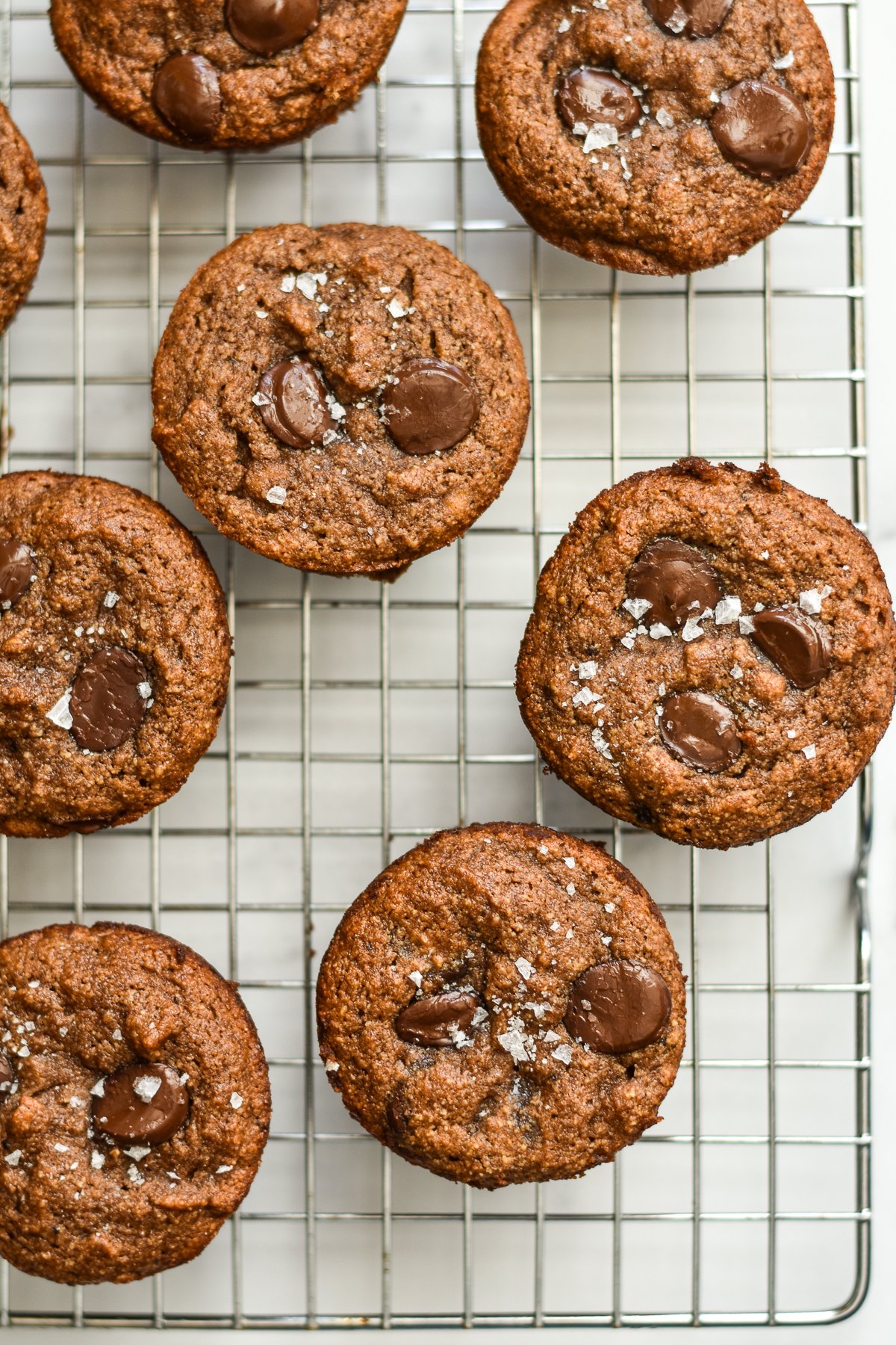 almond flour banana muffins on a cooling rack