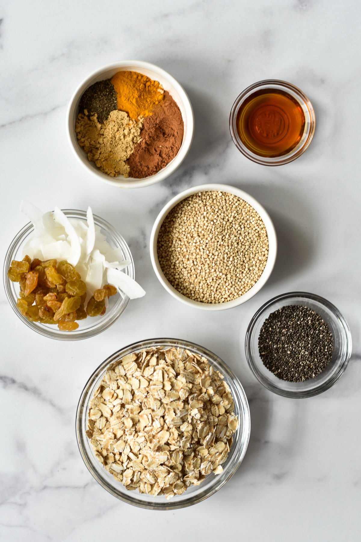 ingredients for turmeric black pepper granola