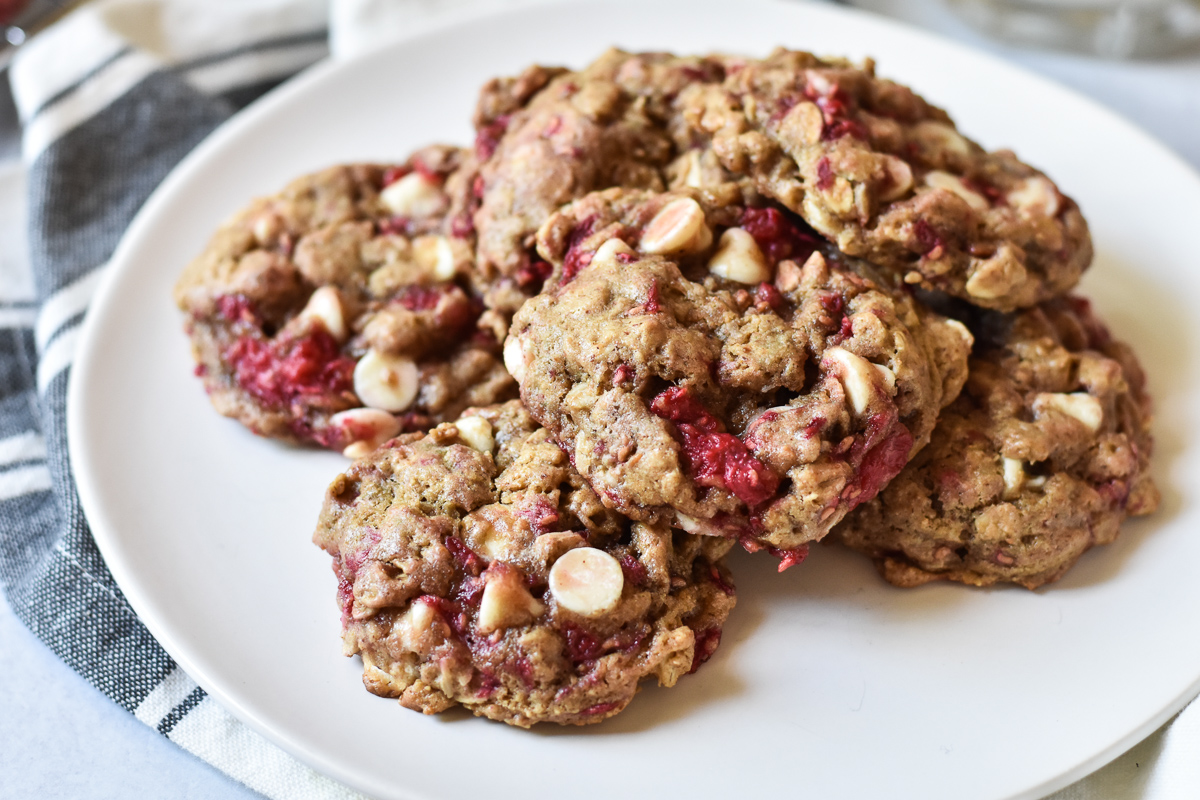 White Chocolate Raspberry Cookies - Healthyish Appetite