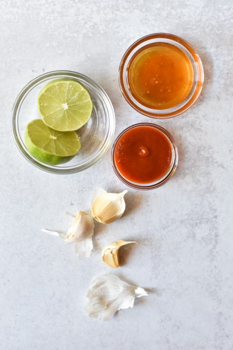 limes honey sriracha and garlic