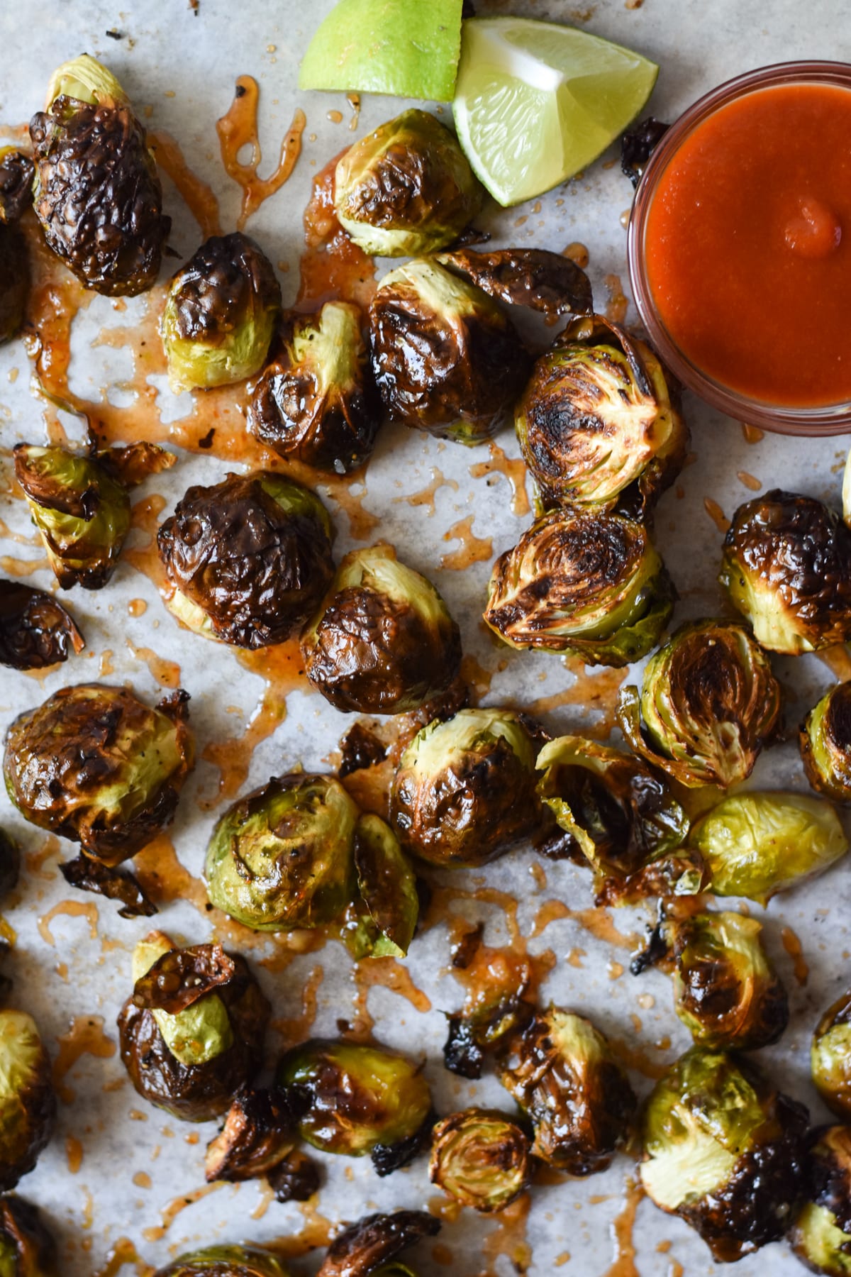 honey sriracha brussels sprouts