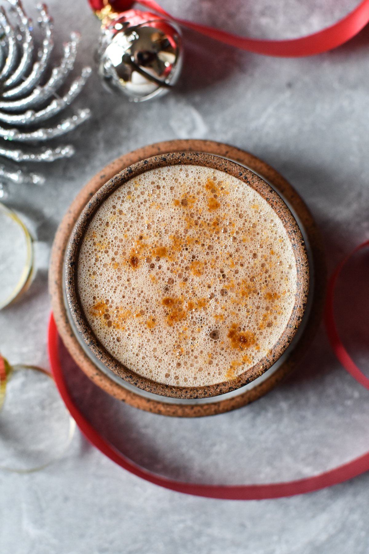 oat milk hot chocolate in a mug