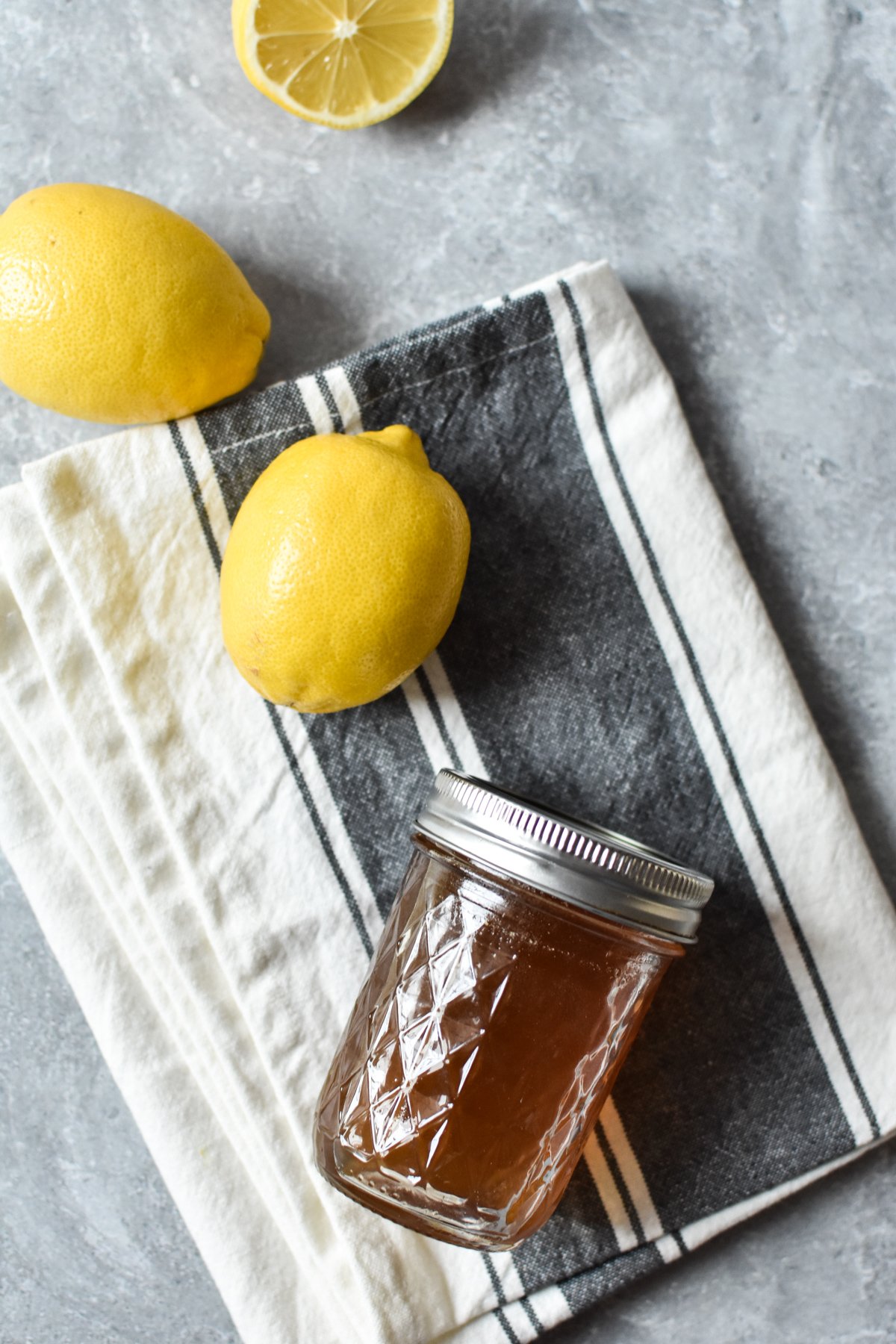 honey lemon simple syrup in a jar