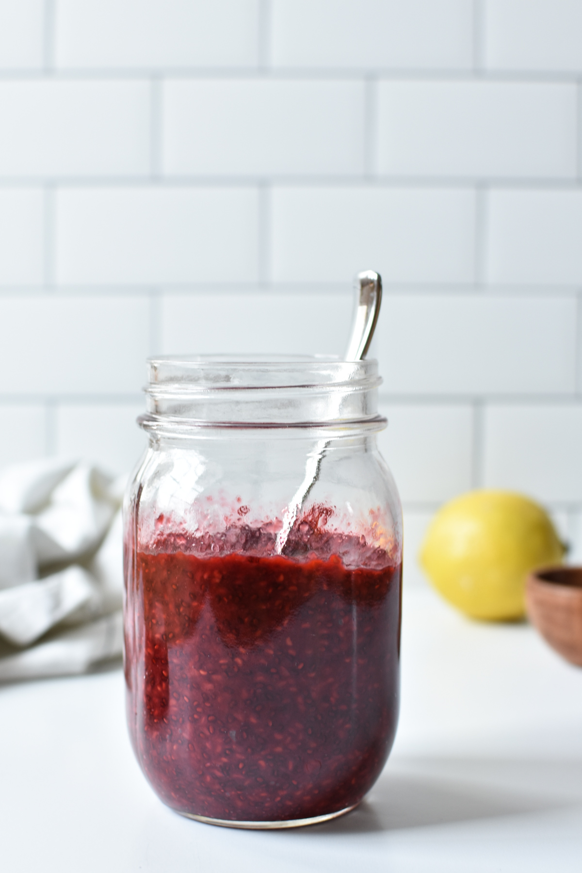 jar of jam with spoon