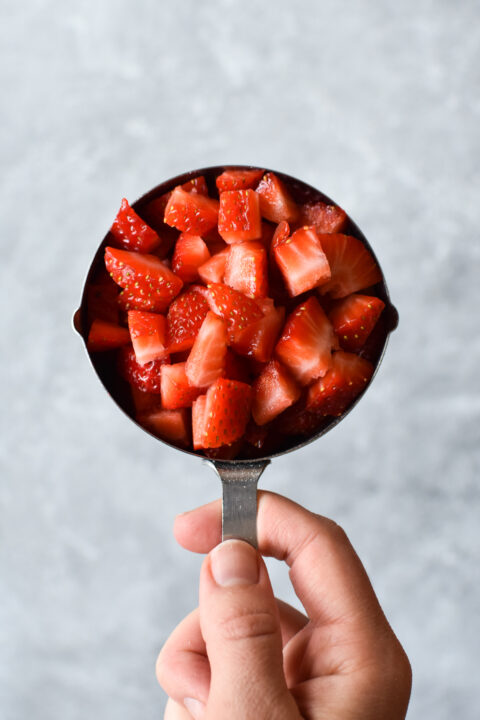 one cup of finely chopped strawberries