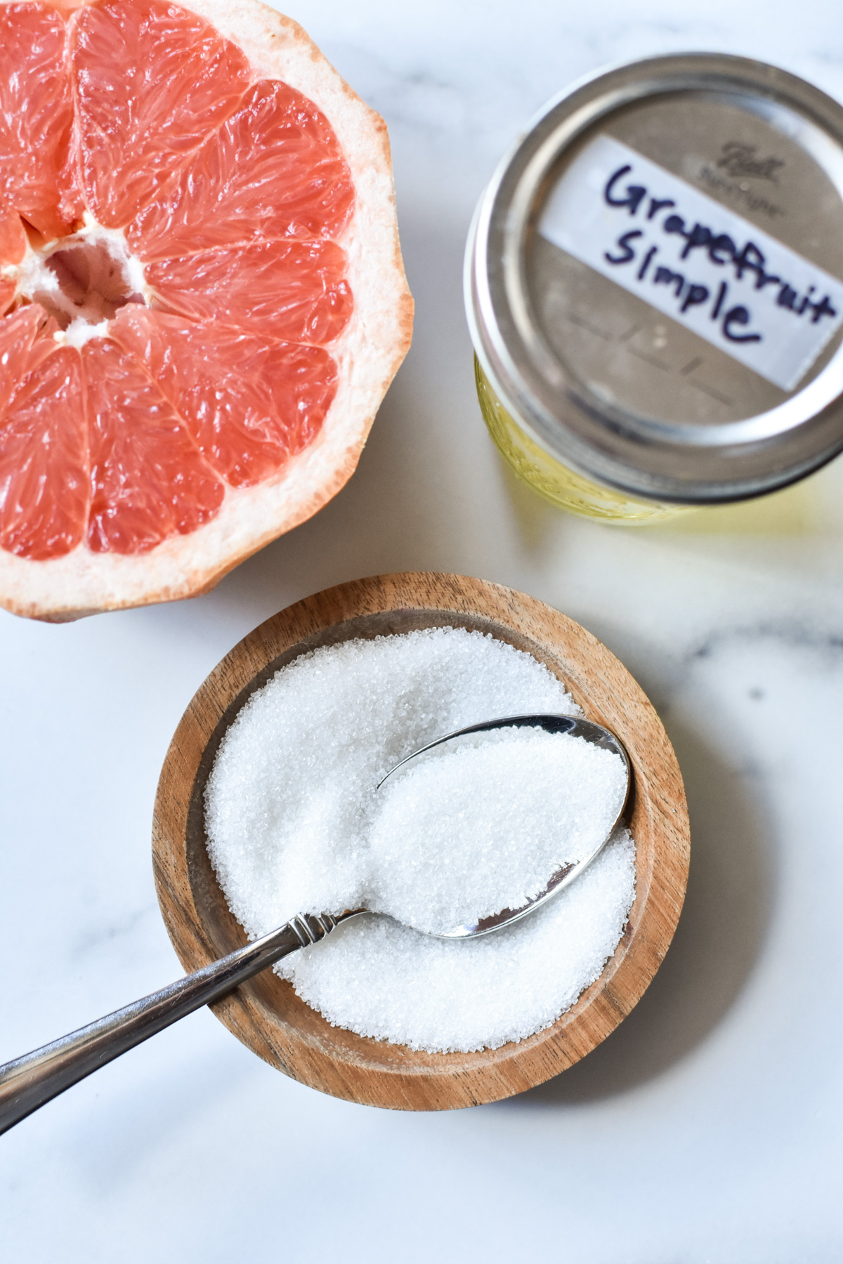 ingredients for grapefruit simple syrup