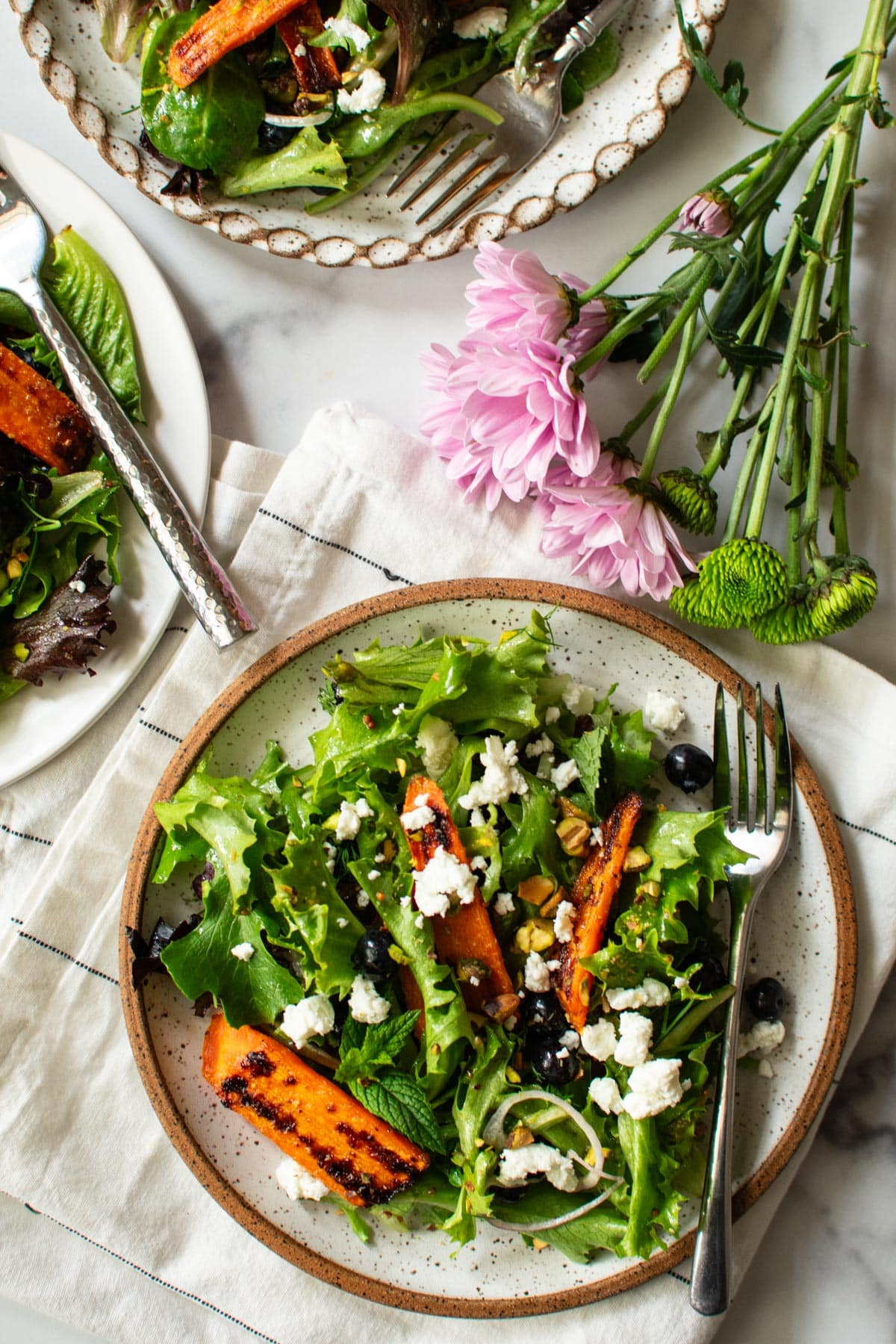 easter salad with flowers