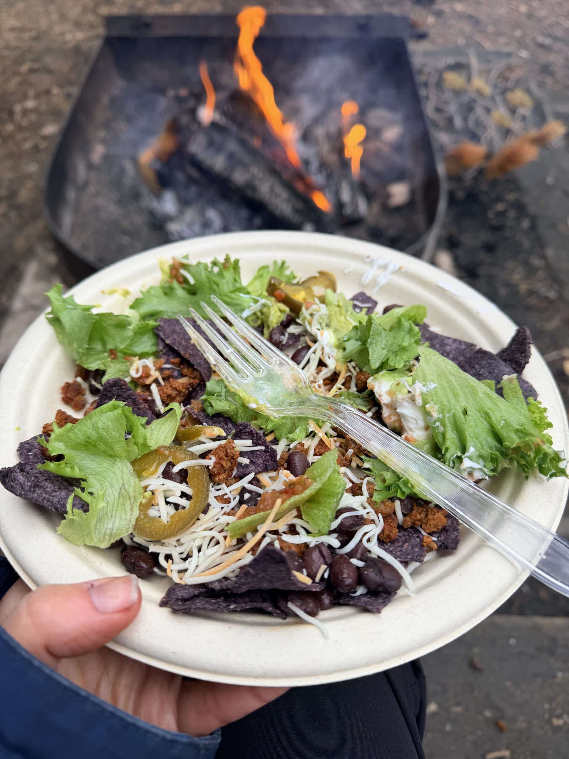 taco salad by the campfire