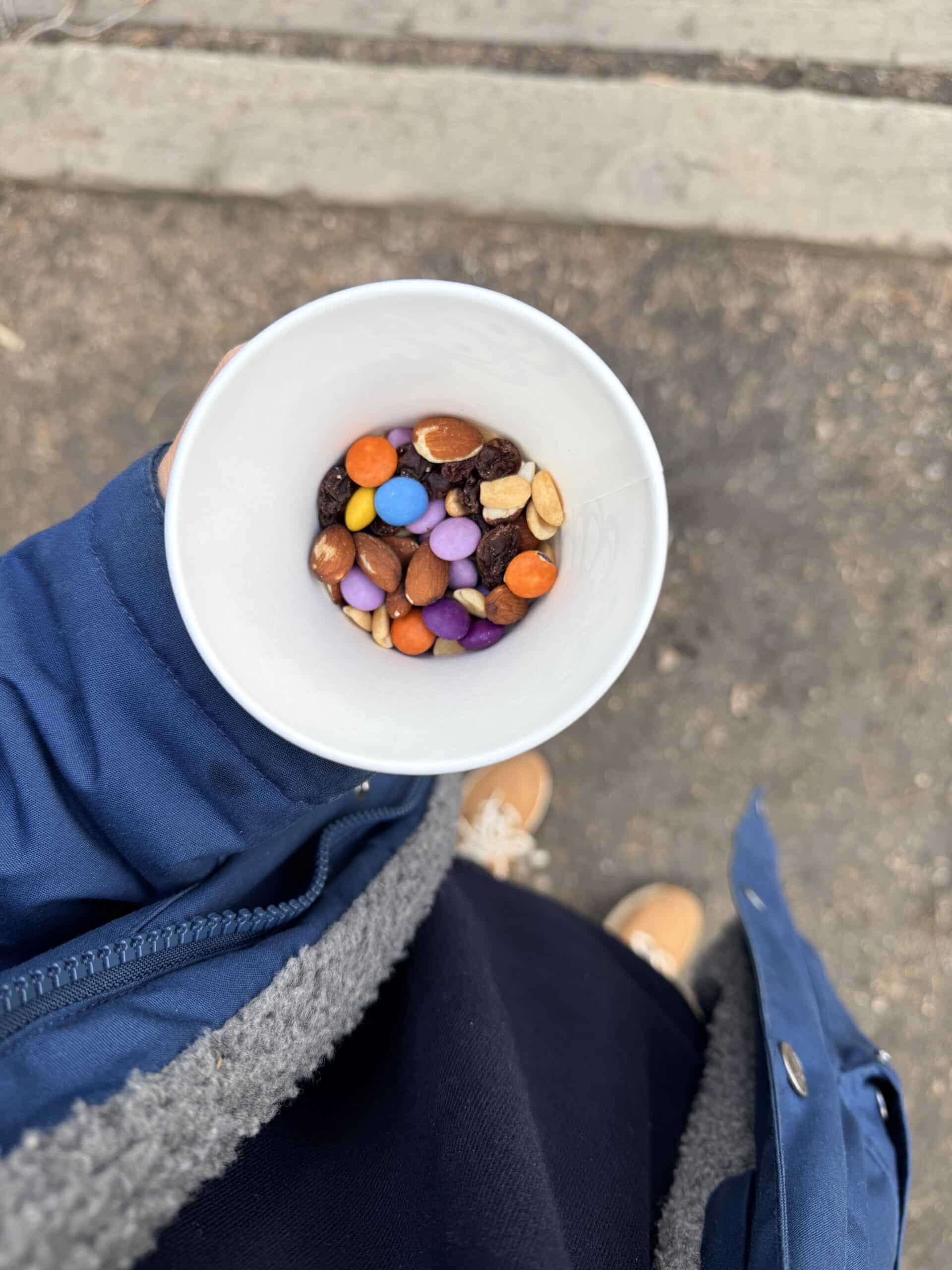 trail mix in a cup