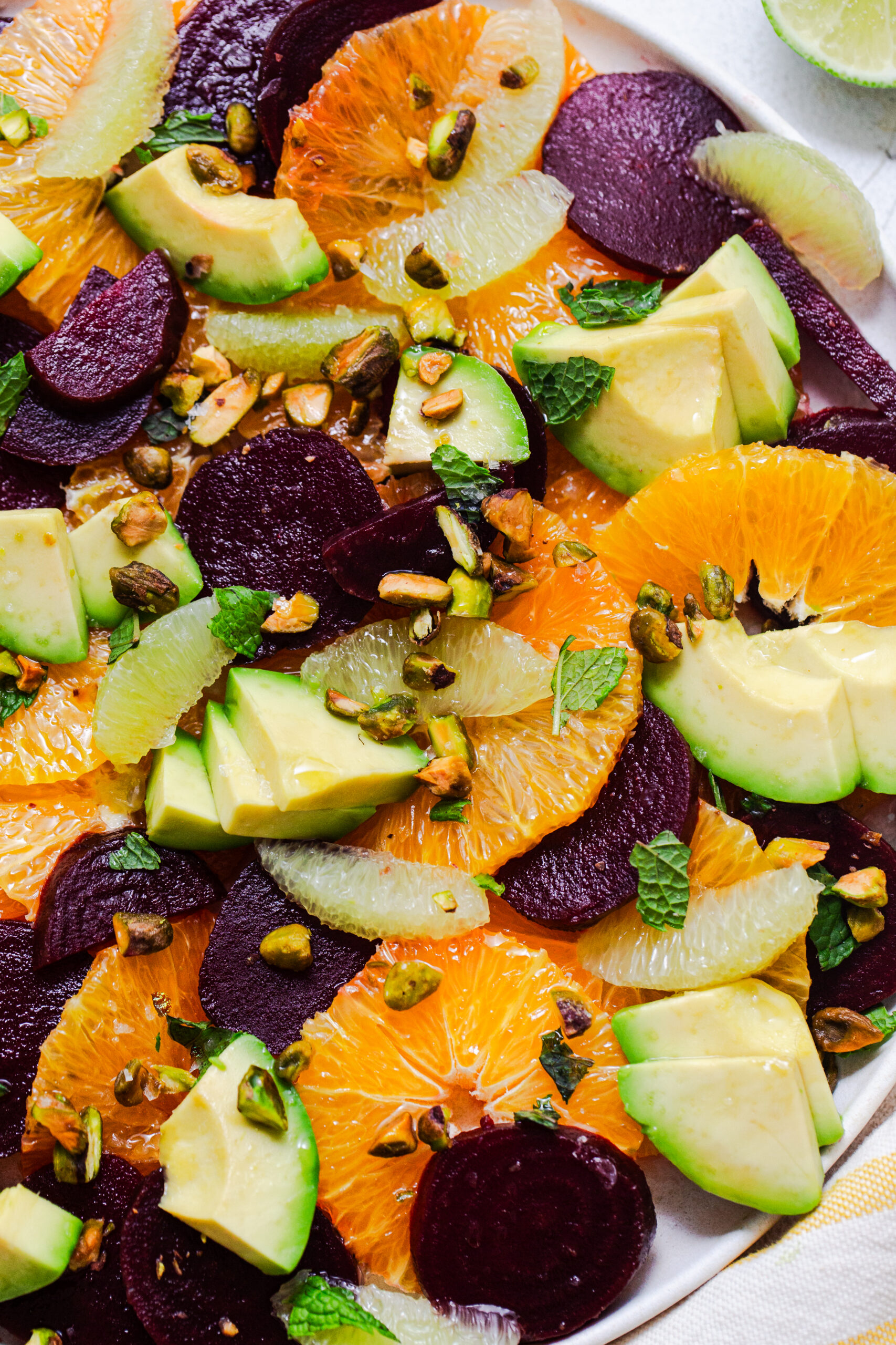 beet orange salad closeup