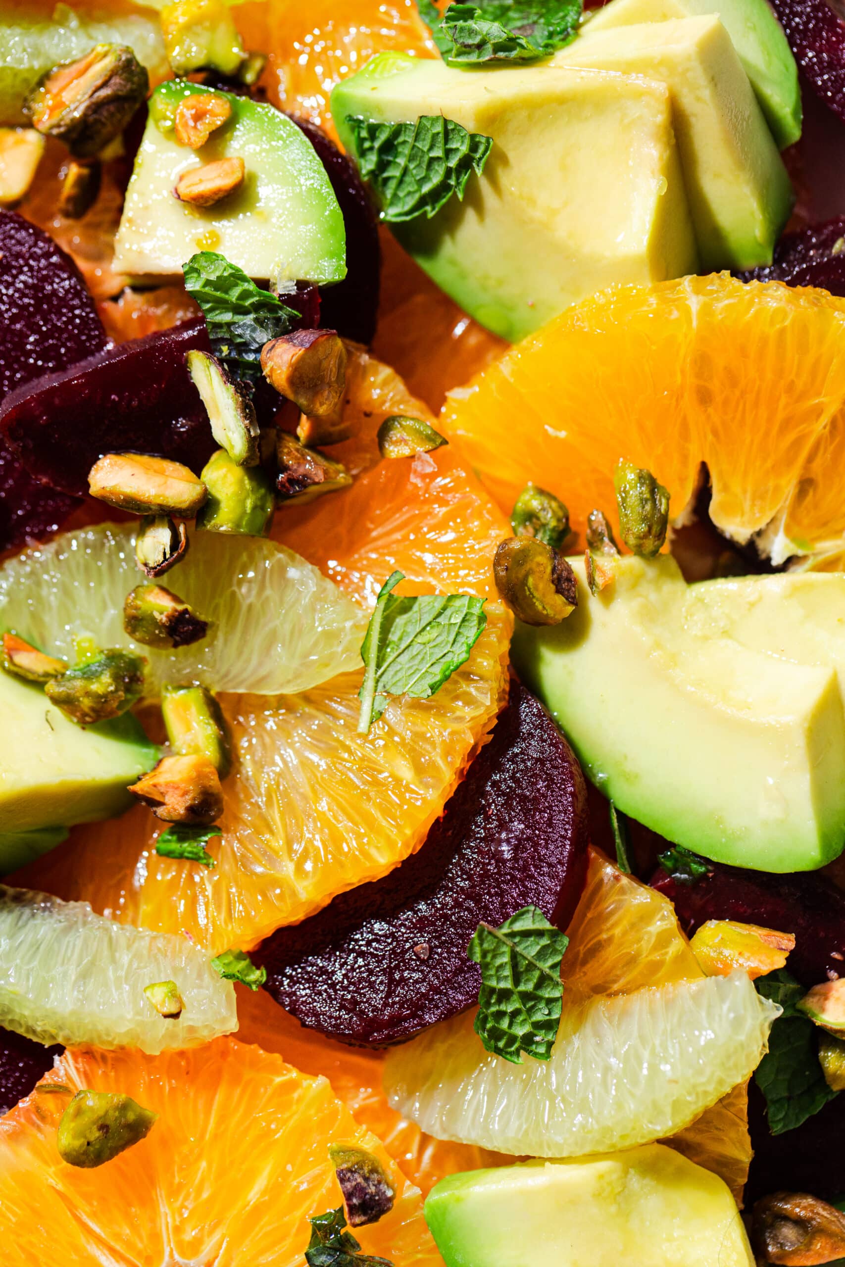 beets and oranges and limes and avocados